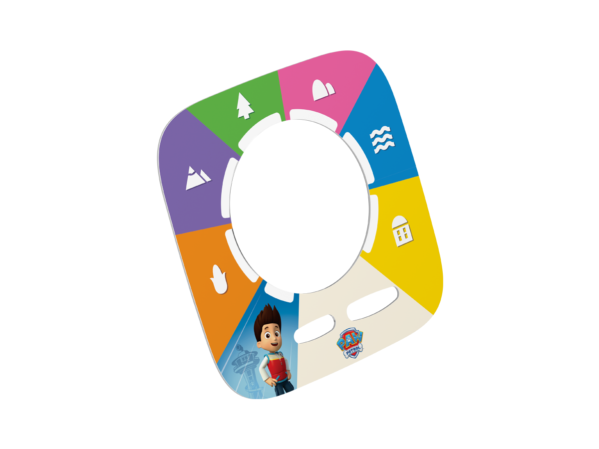 Detailaufnahme des Tonieplay Spiels mit sechs Spielkarten, Disc und Abenteuerbucht-Karte für kindgerechtes Abenteuer