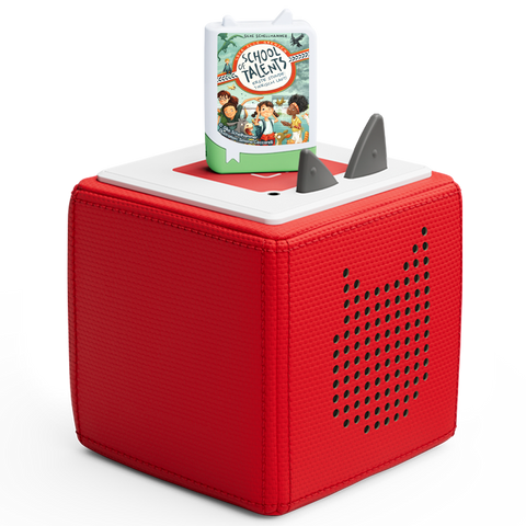 Im dritten Bild ist die offene Seite des Pocket Tonie Books zu sehen, die kindgerecht gestaltet ist und zum Lernen und Entdecken einlädt