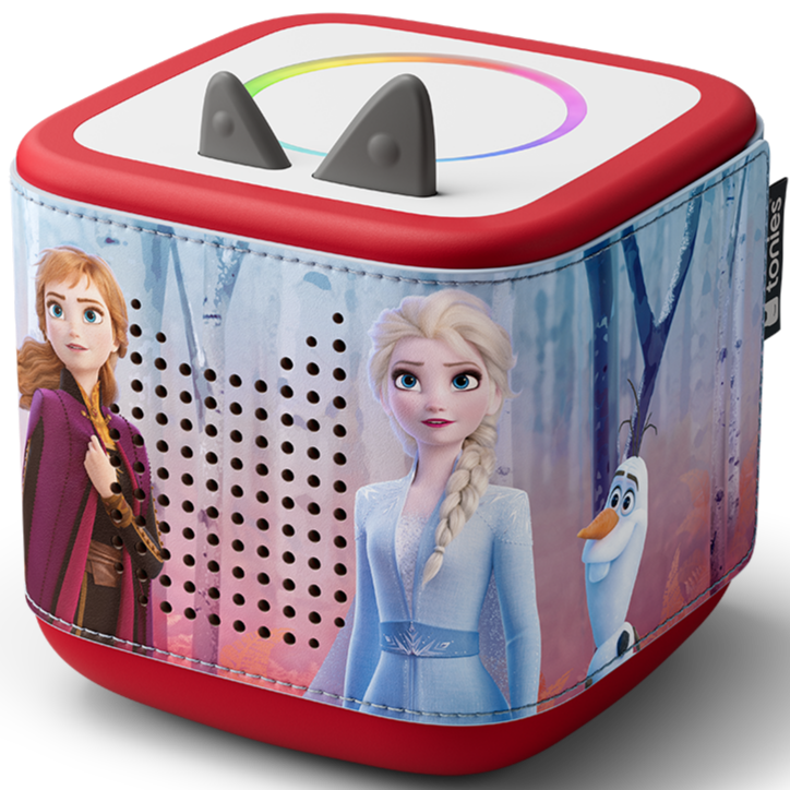 Schöne bunte Disney Eiskönigin Gestaltung für die Toniebox 2 mit robustem veganem Leder