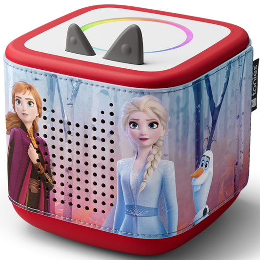 Schöne bunte Disney Eiskönigin Gestaltung für die Toniebox 2 mit robustem veganem Leder