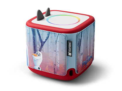 Passgenaue Hülle für die Toniebox 2 im Eiskönigin Design mit dekorativen Ziernähten