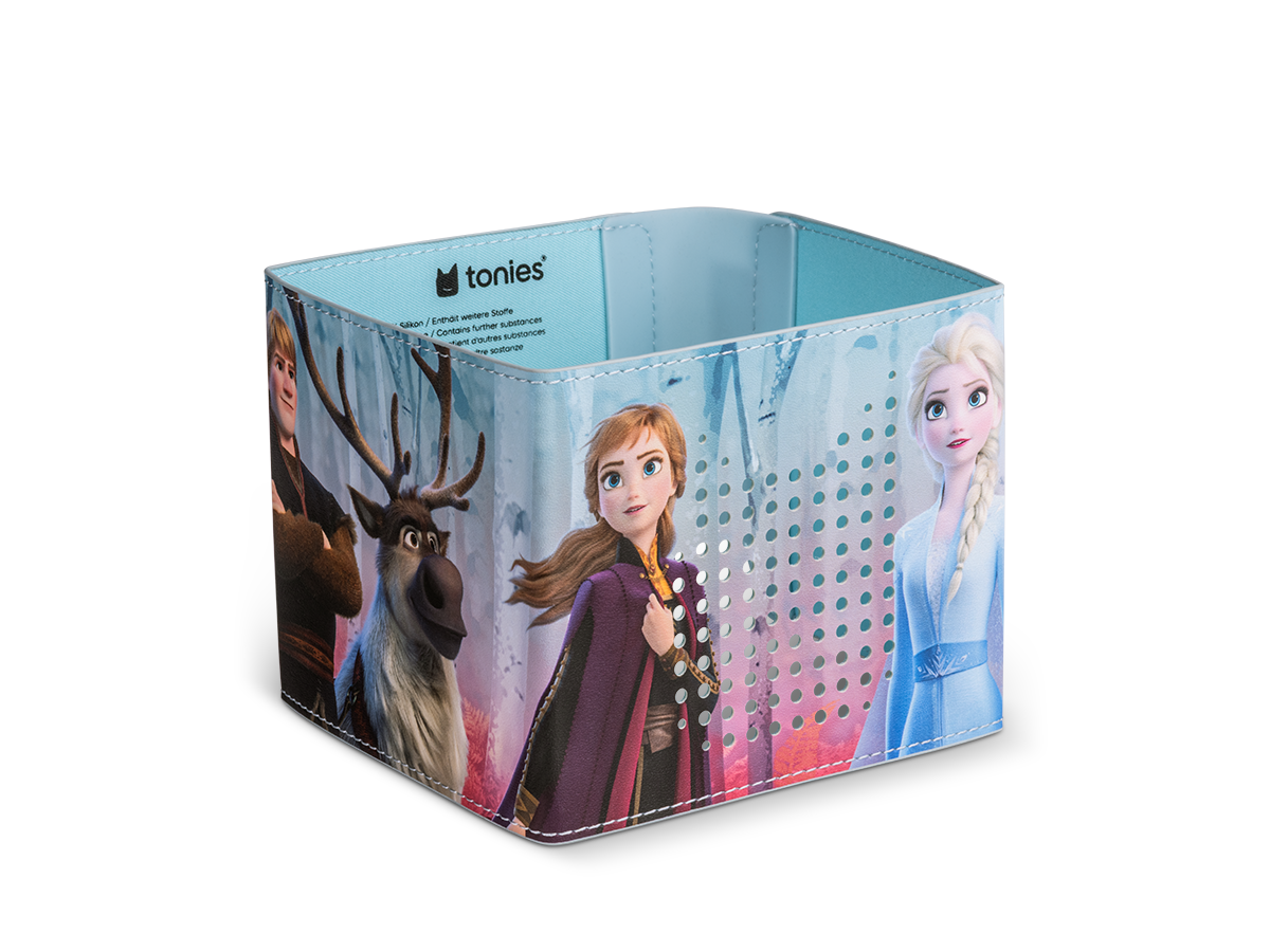 Bunte, liebevoll gestaltete Drucke machen jede Toniebox im Disney Eiskönigin Stil zu einem einzigartigen Accessoire
