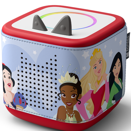 Passt perfekt auf deine Toniebox® 2 mit buntem Prinzessinnen-Design und dekorativen Nähten