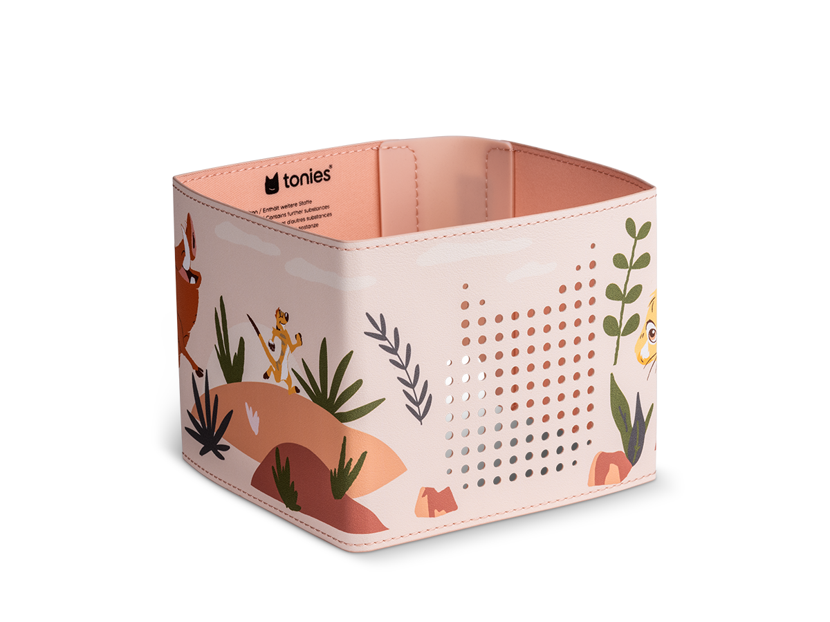 Die kinderfreundliche Hülle mit verspieltem Design und robusten Ziernähten sorgt für eine hochwertige Optik und sicheren Schutz der Toniebox 2