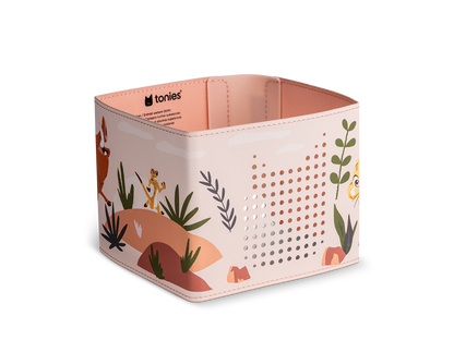 Die kinderfreundliche Hülle mit verspieltem Design und robusten Ziernähten sorgt für eine hochwertige Optik und sicheren Schutz der Toniebox 2