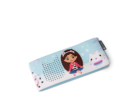 Bunte und liebevoll gestaltete Toniebox-Hülle aus veganem Leder und Silikon, ideal für Kinder ab 1 Jahr, mit präzise positionierten Lautsprecheröffnungen für klaren Klang