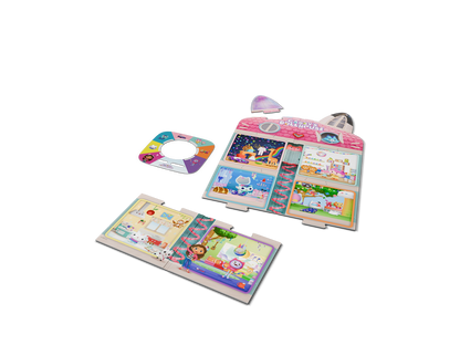 Das Bild zeigt den Spielinhalt des Tonieplay Games, inklusive Spielbrettpuzzle, Tonieplay Disc und Anleitung