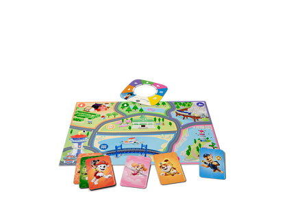 Das Set zeigt die vollständige Verpackung mit Toniebox 2, Paw Patrol Chase Tonie, Controller, Disc, Cards, Karte und Anleitung