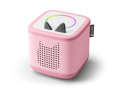 Detailaufnahme der langlebigen Stoffoberfläche der Toniebox 2, ideal für Kinder von 1 bis 9+ Jahren