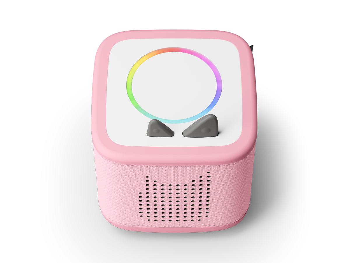 Szenenbild mit Kindern, die die kinderfreundliche Toniebox 2 im Kinderzimmer verwenden