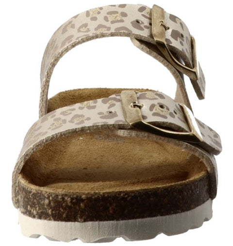 LURCHI Pantolette OLGI - beige / gold / leo