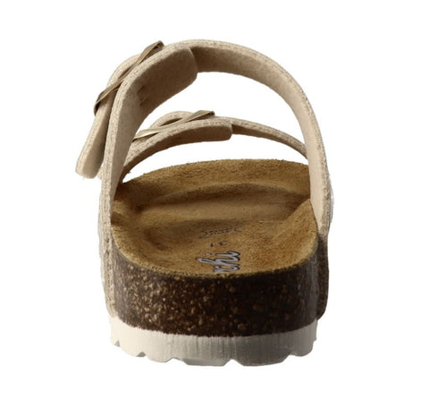 LURCHI Pantolette OLGI - beige / gold / leo