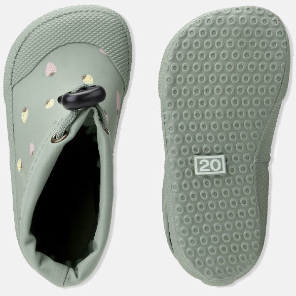 BUNDGAARD Barfuß Gummistiefel COVER - salbei / Erdbeeren