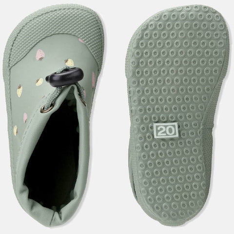 BUNDGAARD Barfuß Gummistiefel COVER - salbei / Erdbeeren