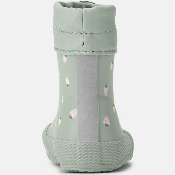 BUNDGAARD Barfuß Gummistiefel COVER - salbei / Erdbeeren