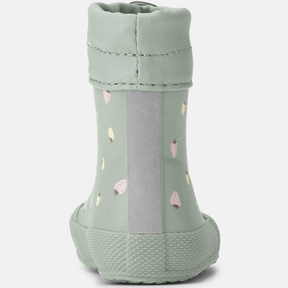 BUNDGAARD Barfuß Gummistiefel COVER - salbei / Erdbeeren