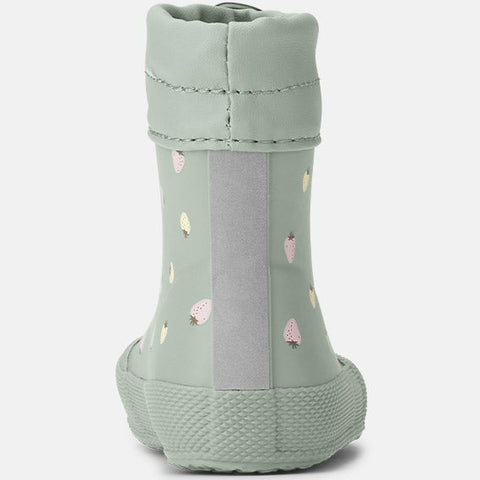 BUNDGAARD Barfuß Gummistiefel COVER - salbei / Erdbeeren