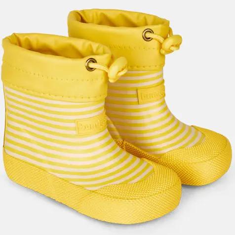 Schuhe: BUNDGAARD Barfuß-Gummistiefel COVER, gelb gestreift, Paar Babyschuhe