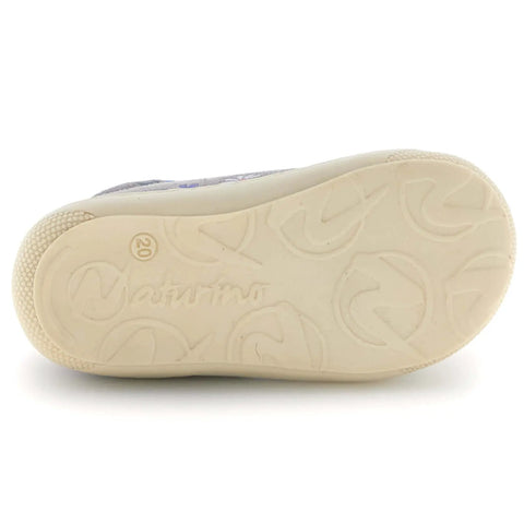 NATURINO Halbschuh COCOON - grau / Blumen by NATURINO