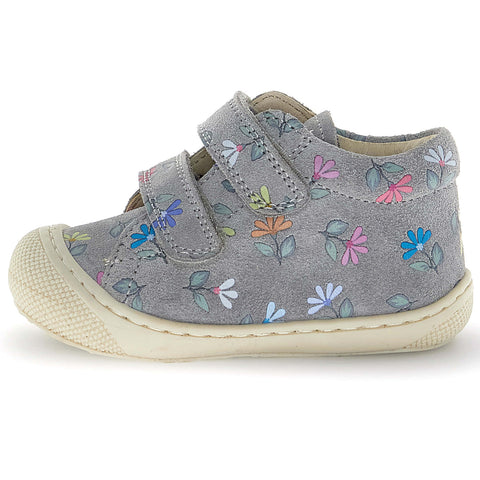 NATURINO Halbschuh COCOON - grau / Blumen by NATURINO