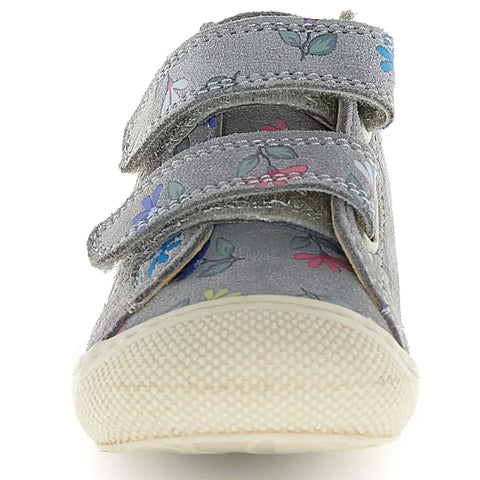 NATURINO Halbschuh COCOON - grau / Blumen by NATURINO