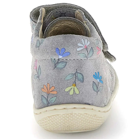 NATURINO Halbschuh COCOON - grau / Blumen by NATURINO