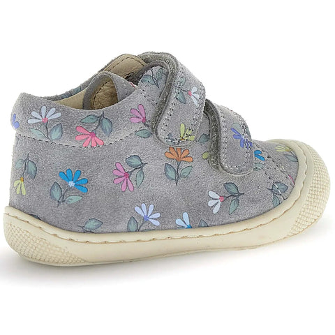 NATURINO Halbschuh COCOON - grau / Blumen by NATURINO