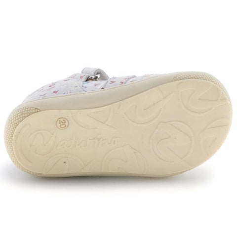 NATURINO Halbsandale BEDE - weiss / bunte Herzen