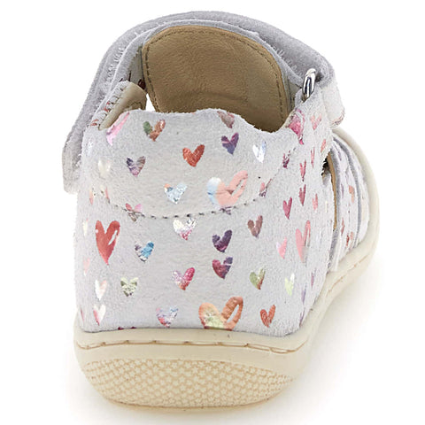 NATURINO Halbsandale BEDE - weiss / bunte Herzen