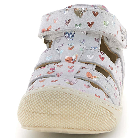 NATURINO Halbsandale BEDE - weiss / bunte Herzen