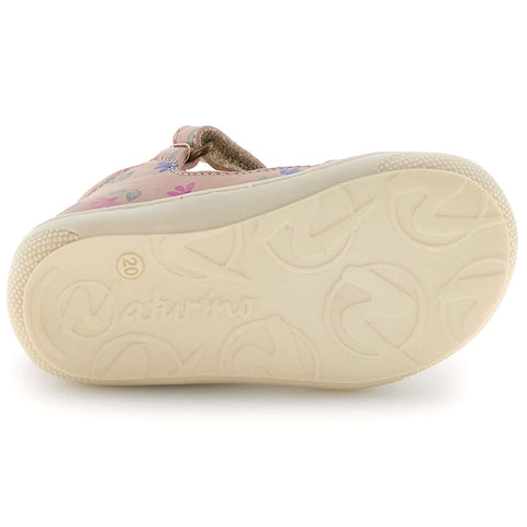 NATURINO Halbsandale LANGEN - rosa / bunte Alpenveilchen