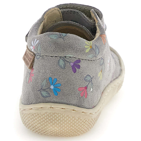 NATURINO Barfußschuh Halbschuh AMUR - grau / bunte Alpenveilchen by NATURINO