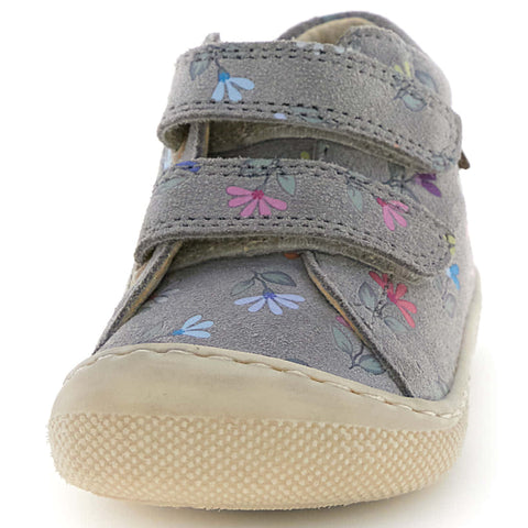 NATURINO Barfußschuh Halbschuh AMUR - grau / bunte Alpenveilchen by NATURINO