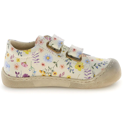 NATURINO Barfußschuh Halbschuh BIRA - weiss / Streublumen by NATURINO