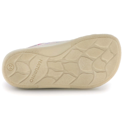 NATURINO Barfußschuh Halbschuh BIRA - altrosa / bunte Alpenveilchen by NATURINO