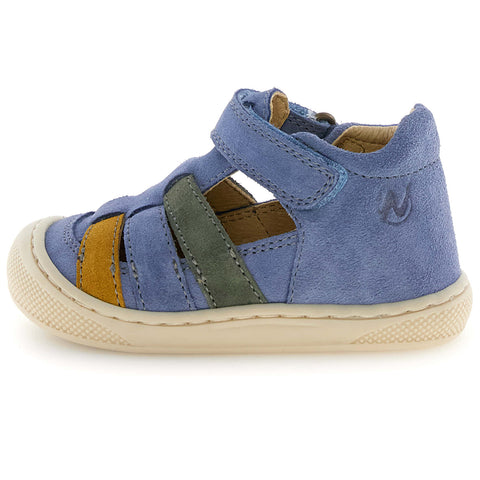 NATURINO Halbsandale WAD WIDE - celeste / curry / oliv