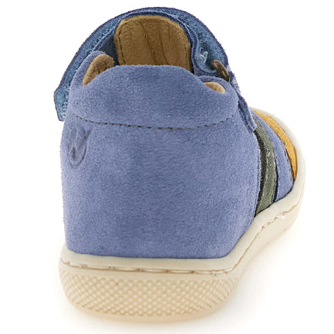 NATURINO Halbsandale WAD WIDE - celeste / curry / oliv