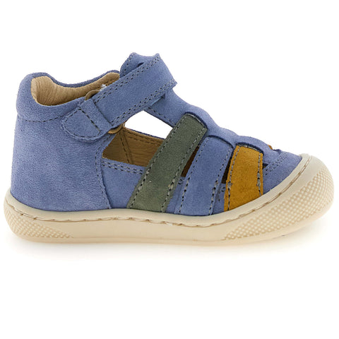 NATURINO Halbsandale WAD WIDE - celeste / curry / oliv