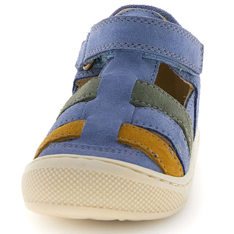 NATURINO Halbsandale WAD WIDE - celeste / curry / oliv