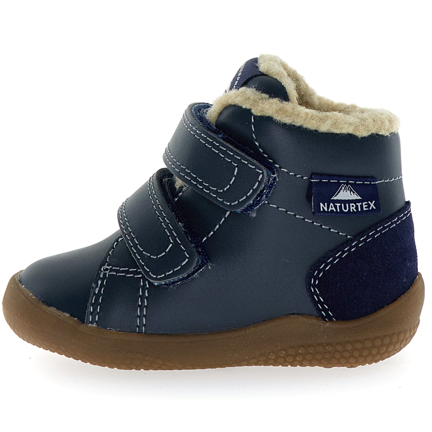 NATURINO NATURTEX Knöchelschuh SPINNI in dunkelblau mit robustem Schnürdesign