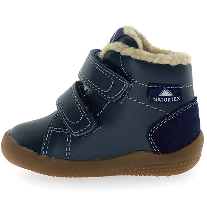 NATURINO NATURTEX Knöchelschuh SPINNI in dunkelblau mit robustem Schnürdesign