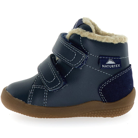 NATURINO NATURTEX Knöchelschuh SPINNI in dunkelblau mit robustem Schnürdesign