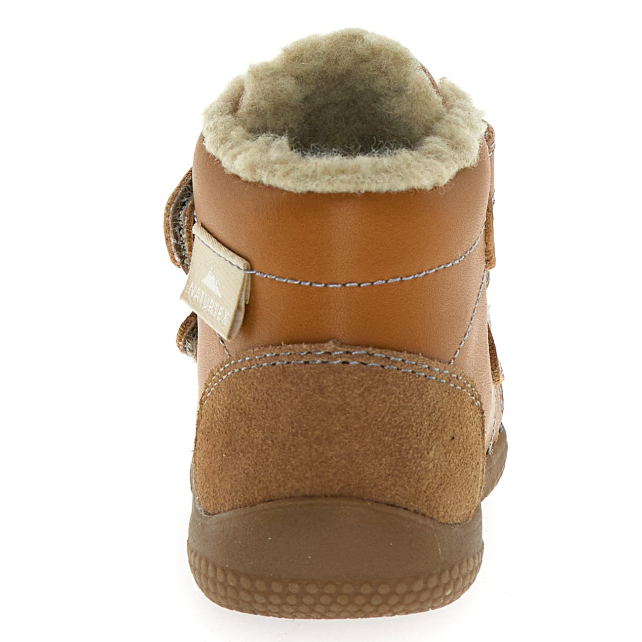 Komplette Ansicht des eleganten und strapazierfähigen Knöchelschuhs SPINNI aus NATURTEX in cognacfarbe