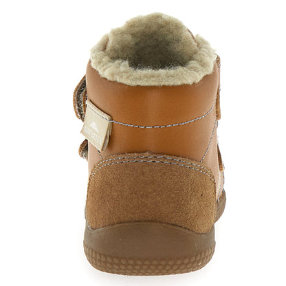 Komplette Ansicht des eleganten und strapazierfähigen Knöchelschuhs SPINNI aus NATURTEX in cognacfarbe