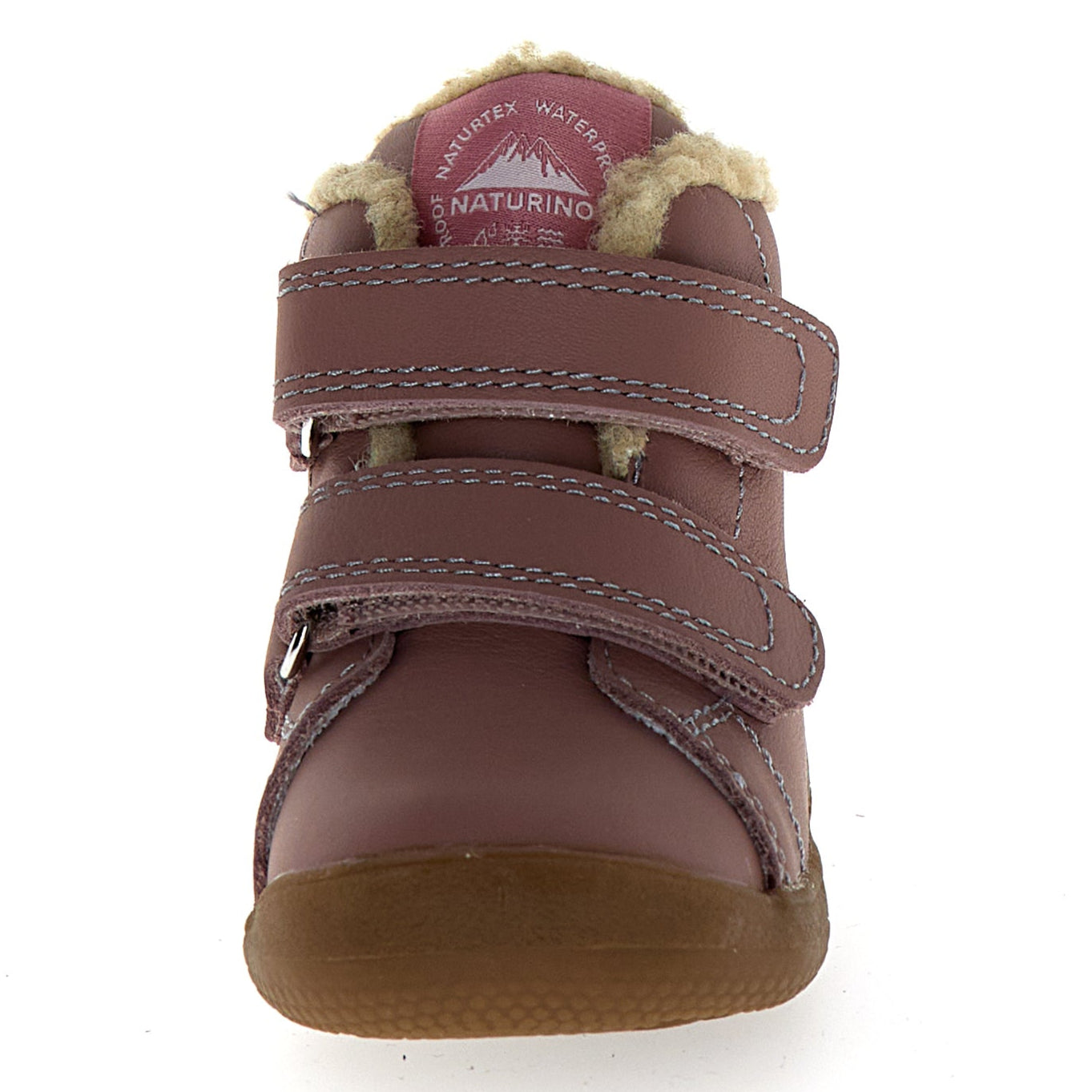 Blick auf den bequemen NATURINO NATURTEX Knöchelschuh SPINNI in Altrosa, ideal für winterliche Tage