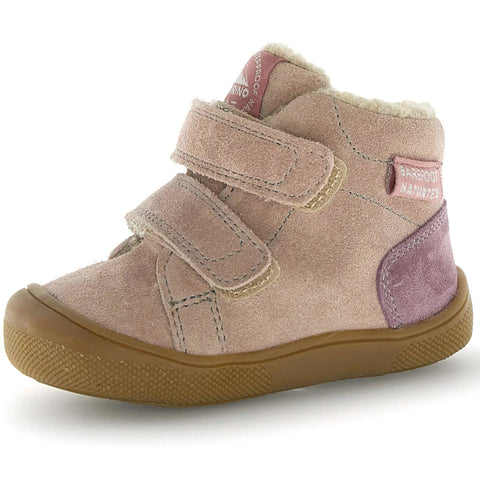 Schuhe NATURINO NATURTEX Knöchelschuh SPINNI in Altrosa; zwei Klettverschlüsse, Wildlederoptik, gumfarbene Sohle