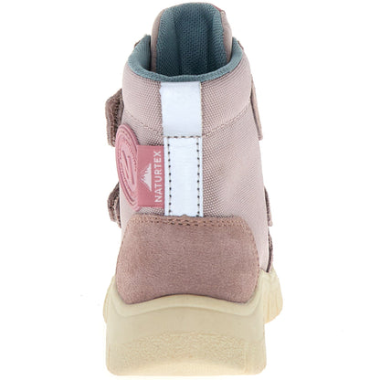 Detailaufnahme des atmungsaktiven Materials der NATURINO NATURTEX Stiefel GEMINAE in Altrosa