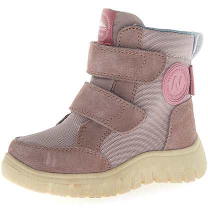 Nahaufnahme der weichen, rosa Stiefel GEMINAE aus NATURTEX mit robustem Design