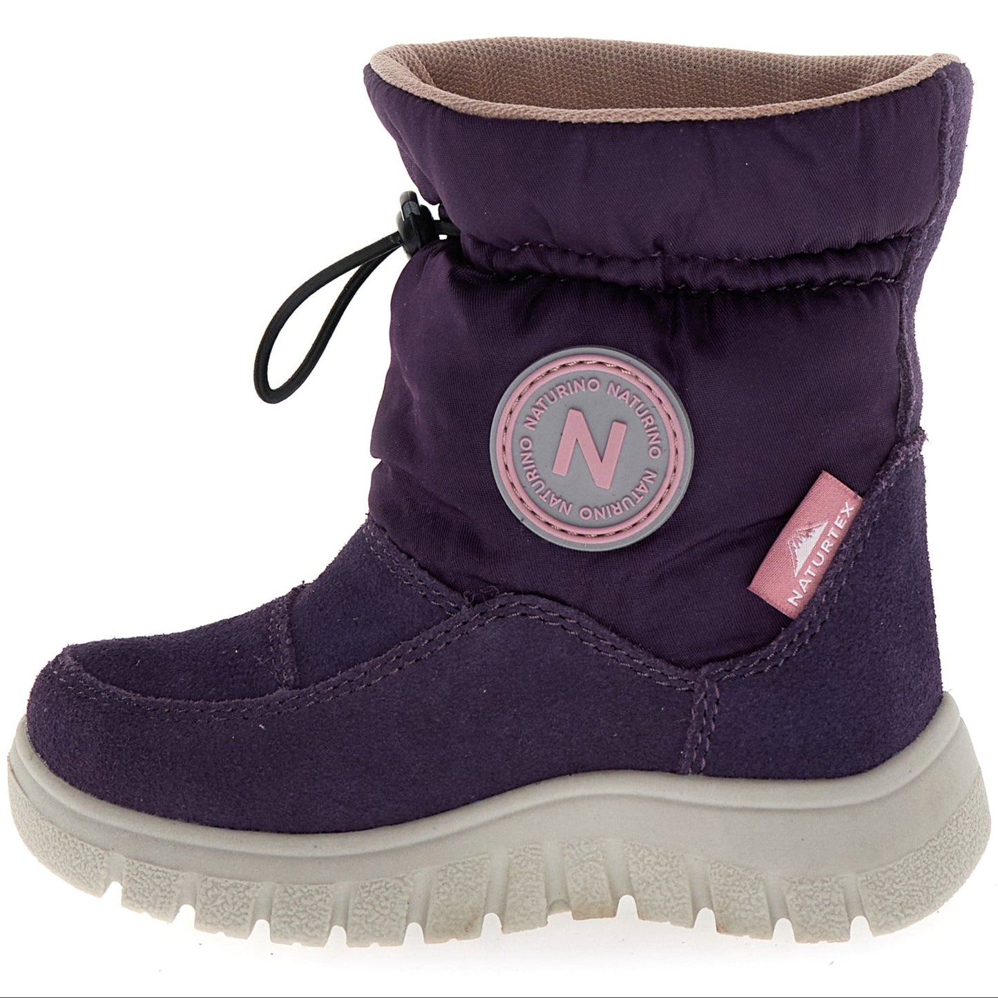 NATURINO NATURTEX Stiefel VARNA in lila mit rosa Details, langlebiges Material, bequemer Schnitt, wasserabweisend, perfekte Passform für Kinderfüße