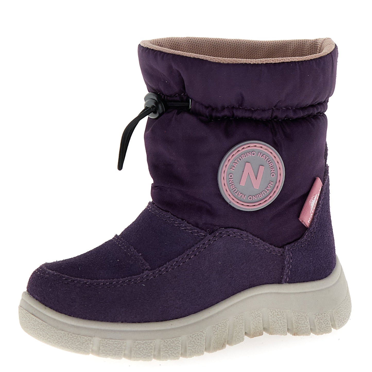 Lila und rosa NATURINO NATURTEX VARNA Stiefel mit robustem Sohlenprofil, atmungsaktivem Innenfutter, flexiblem Design, ideal für kalte Tage, kindgerechtes Design
